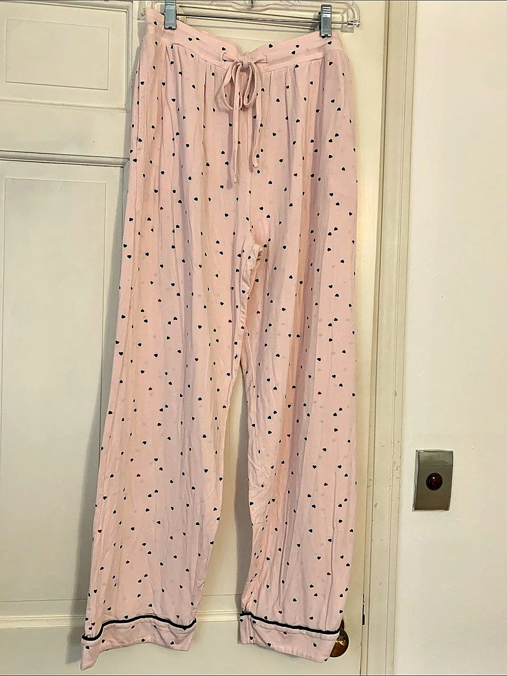 Quince Bamboo Jersey Tiny Heart Print Pajama Pant. Size Medium